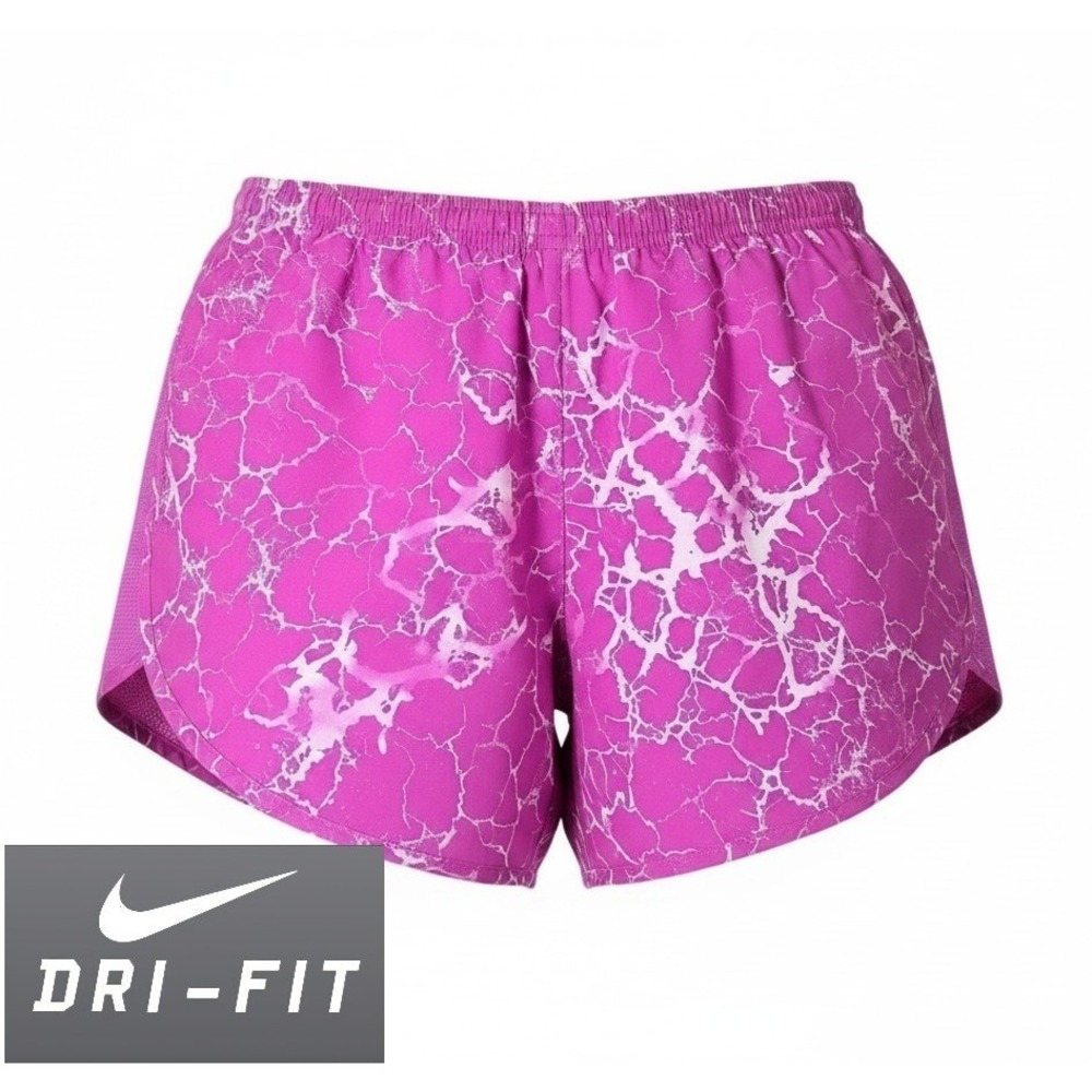 Nike Dri-Fit Modern Lined Run Shorts Pink Womens Medium Hidden Pocket Drawstring